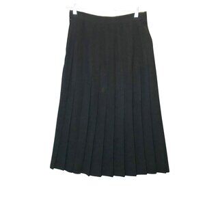 Career Essentials Black Midi Skirt Wool Pleated Size 10